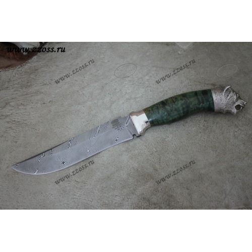 Нож «Турецкий султан» Н2-Л, сталь контрастный дамаск (65Г-Х12МФ1), рукоять: никель, стабилизированная береза, литьё